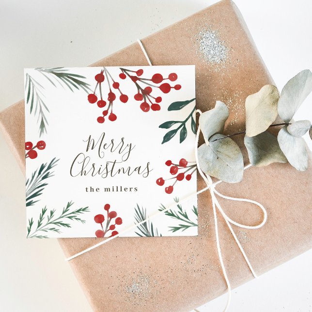 Cartes De Visite Botaniques d'hiver Elégant Noël de Noël de Noël de (Créateur téléchargé)