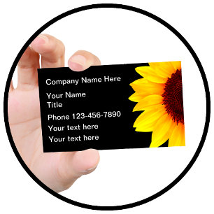 Cartes de visite botaniques Tournesol