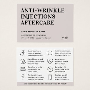 Cartes De Visite Botox Anti Wrinkle Lux Aftercare