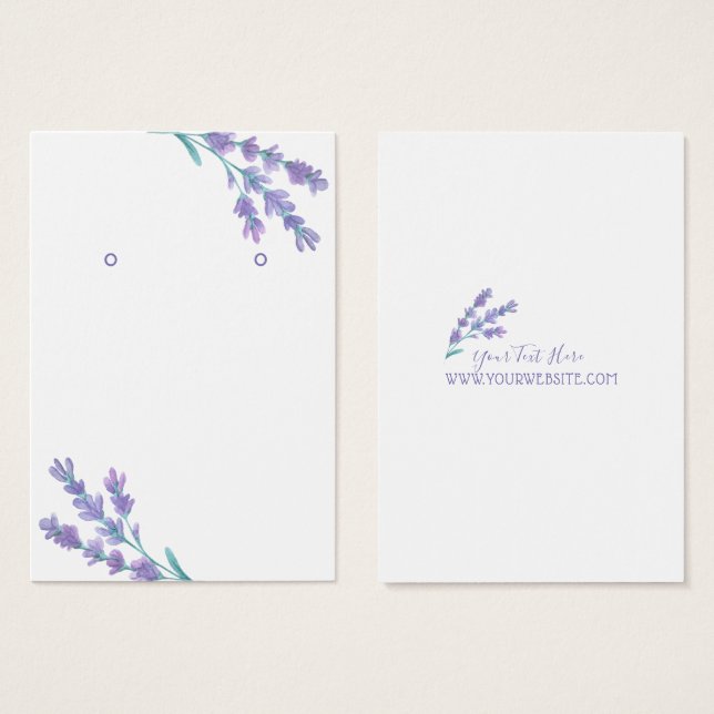 Cartes De Visite Boucles de bijoux ・ Fleurs de lavande (Devant & derrière)