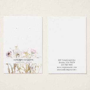 Cartes De Visite Boucles d'or rose à oreille Fleur sauvage Botaniqu