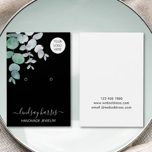 Cartes De Visite Boucles d'oreilles Aquarelle Black Jewelry