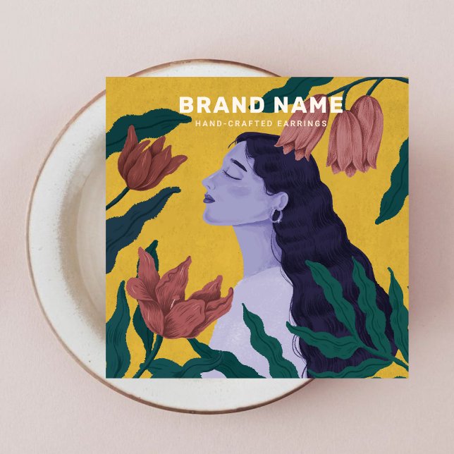 Cartes De Visite Boucles d'oreilles de bijoux Porte-fleurs botaniqu (Créateur téléchargé)