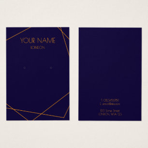 Cartes De Visite Boucles d'oreilles géométriques bleues et oranges