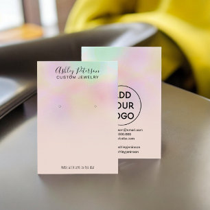 Cartes De Visite Boucles d'oreilles holographiques roses