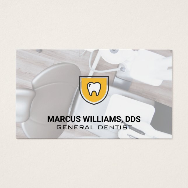 Cartes De Visite Bouclier dentaire | Bureau des dentistes (Devant)