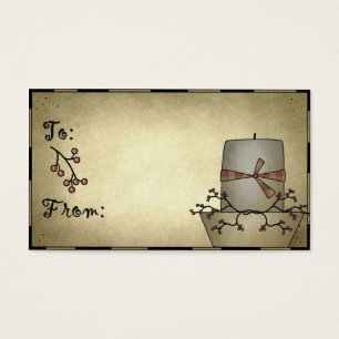 Cartes De Visite Bougie primitive - Étiquettes Cadeaux de vacances