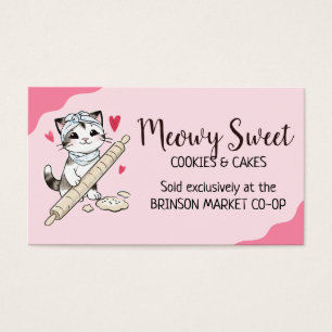 Cartes De Visite boulangerie chat chaton rouleau biscuit pâte