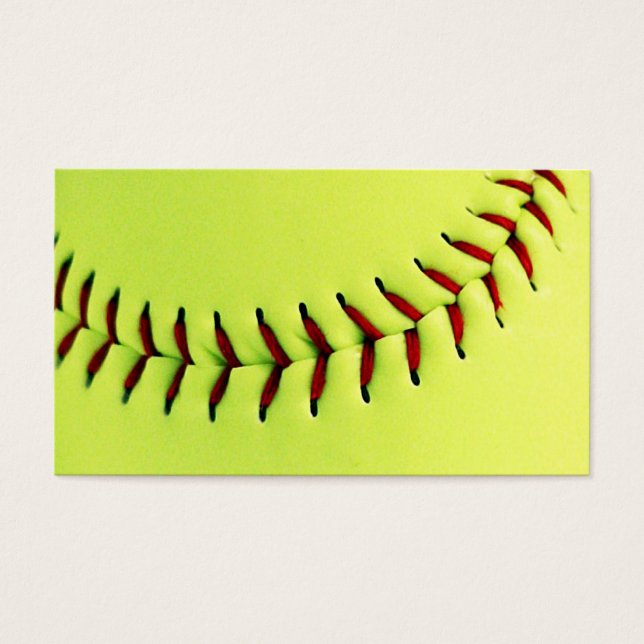 Cartes De Visite Boule de softball jaune (Devant)