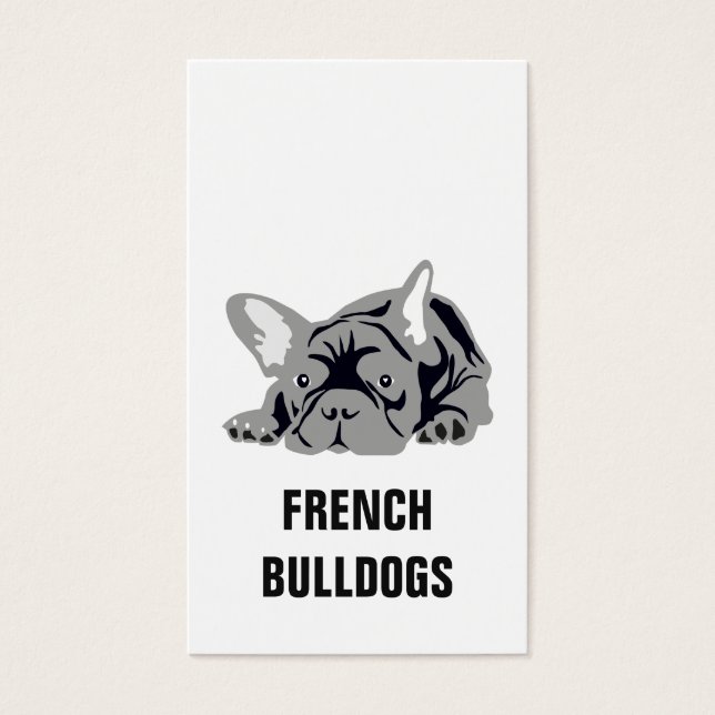 Cartes De Visite Bouledogue Français noir (Devant)