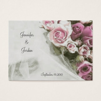 Cartes De Visite Bouquet Rose Mariage Merci