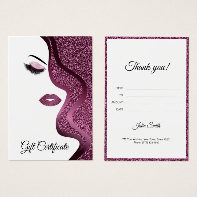 Cartes De Visite Bourgogne moderne avec effet Parties scintillant (Devant & derrière)