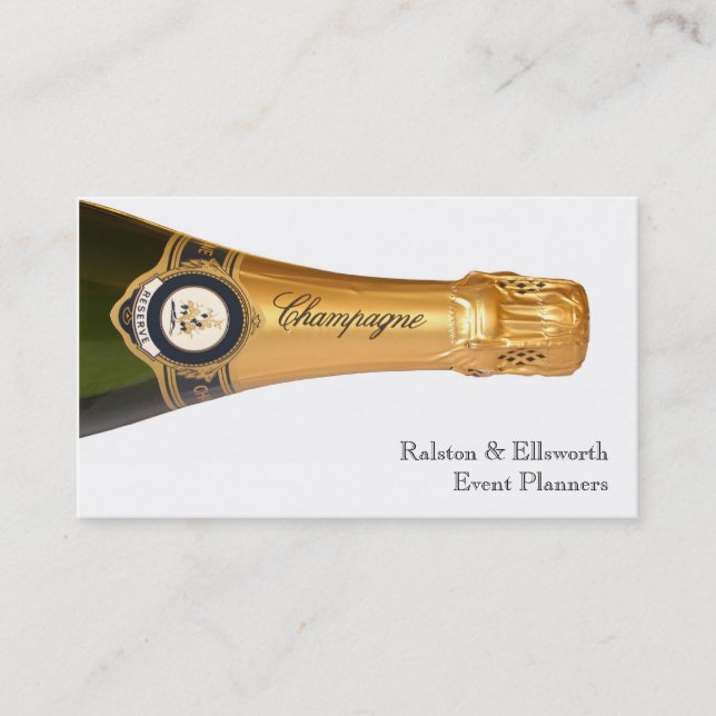 Cartes de visite bouteille de Champagne (Devant)