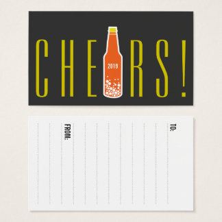 Cartes De Visite Bouteille Pop Chefs Nouvel An Fête Balise Cadeau