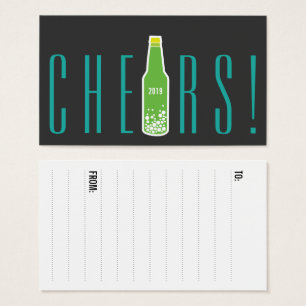 Cartes De Visite Bouteille Pop Chefs Nouvel An Fête Balise Cadeau
