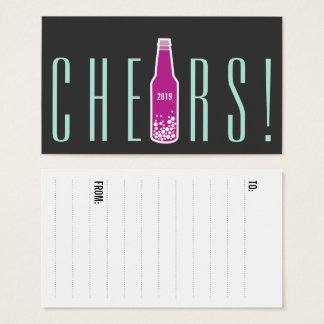 Cartes De Visite Bouteille Pop Chefs Nouvel An Fête Balise Cadeau