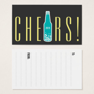 Cartes De Visite Bouteille Pop Chefs Nouvel An Fête Tags cadeaux