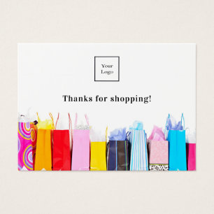 Cartes De Visite Boutique d'affaires merci pour vos achats