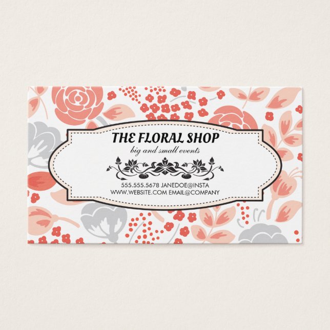 Cartes De Visite Boutique de fleurs | fleuriste (Devant)