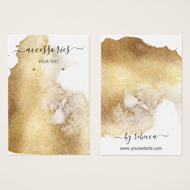 Cartes De Visite Boutique de porte-bijoux Gold Foil (Devant & derrière)