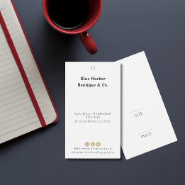 Cartes De Visite Boutique Vêtements Simple Balise Prix blanc