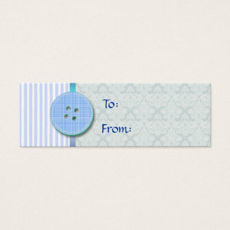 Cartes De Visite Boutons bleus et bandes cadeau