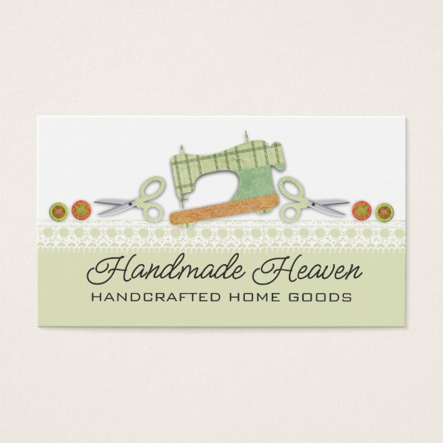 Cartes De Visite Boutons de ciseaux de machine à coudre dentelle ét (Devant)