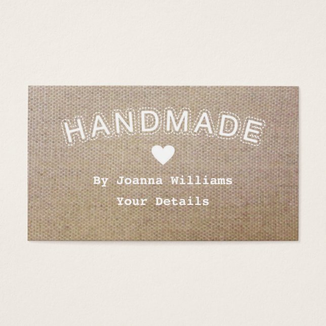 Cartes De Visite Bracelet artisanal Hessian Artisanat Balises comme (Devant)