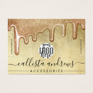 Cartes De Visite Bracelet avec logo et gouttes de paillettes épaiss