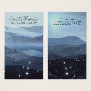 Cartes De Visite Bracelet bijoux design bleu aquarelle