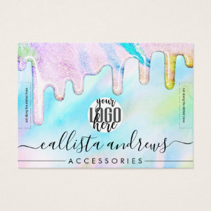 Cartes De Visite Bracelet de Parties scintillant Holographique Sea