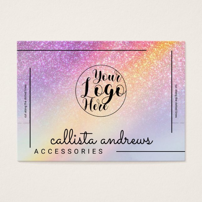 Cartes De Visite Bracelet en arc-en-ciel Holographic Parties scinti (Devant)