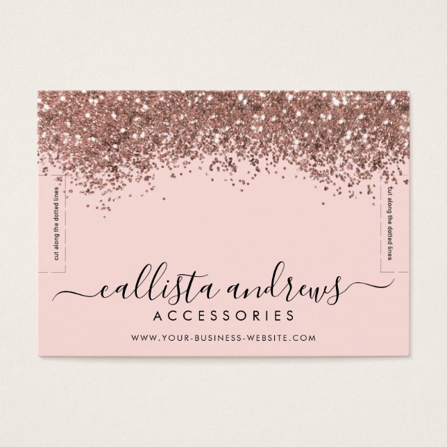 Cartes De Visite Bracelet en or rose Confetti Parties scintillant (Devant)