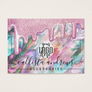 Cartes De Visite Bracelet en perle rose Turquoise Parties scintilla