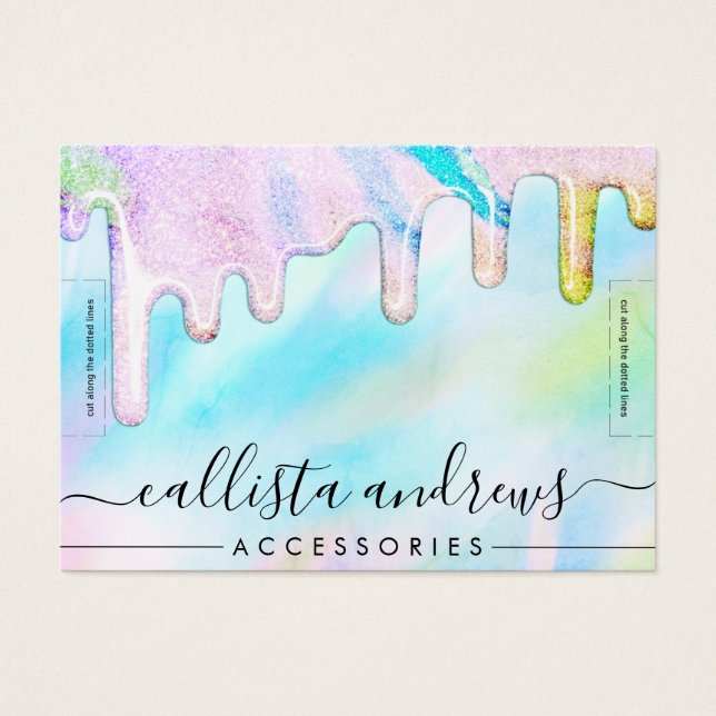 Cartes De Visite Bracelet Parties scintillant Holographique Sea Gre (Devant)