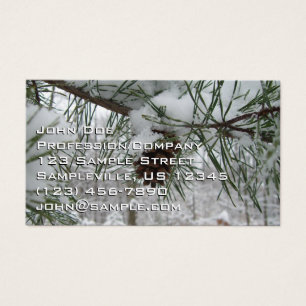 Cartes De Visite Branche des pins neigeux Photographie de la nature