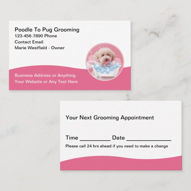 Cartes de visite branchés culte chien Grooming (Devant / Derrière)