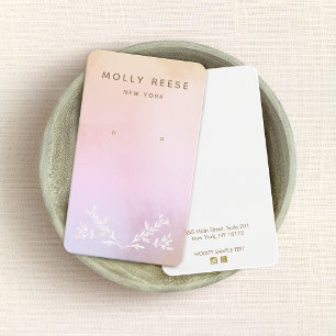 Cartes De Visite Branches d'aquarelle en lavande rose