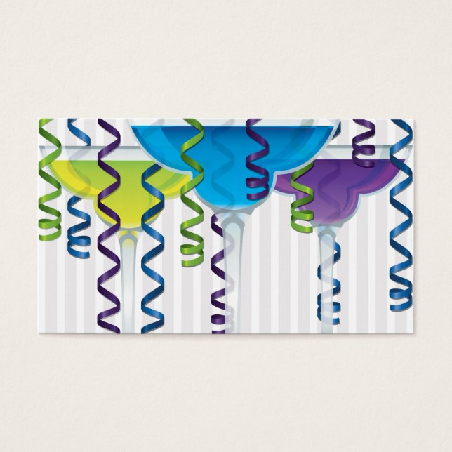 Cartes De Visite Bright cocktail et ruban (Devant)