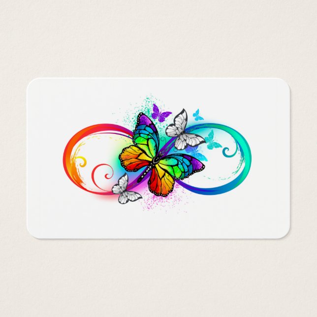 Cartes De Visite Bright infinity with rainbow butterfly (Devant)