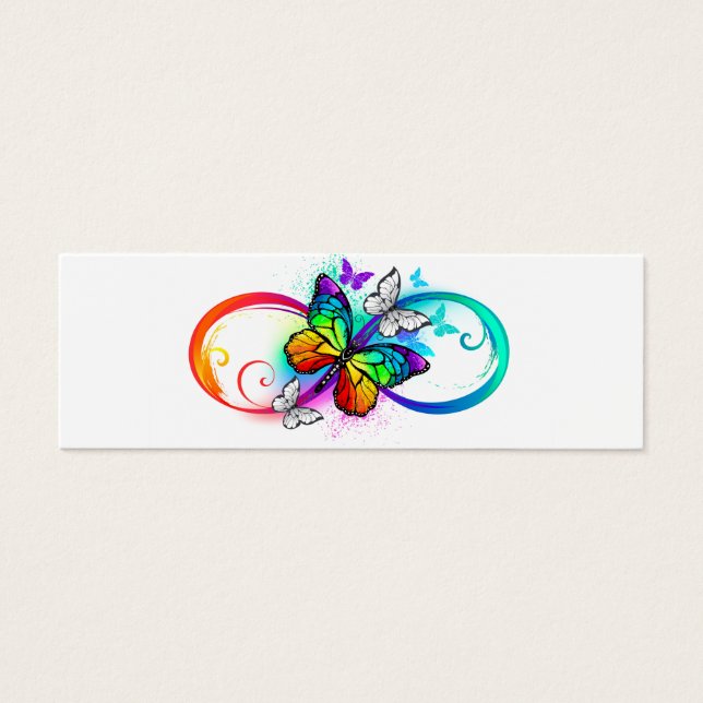 Cartes De Visite Bright infinity with rainbow butterfly (Devant)