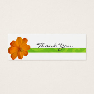 Cartes De Visite Bright Orange Floral Merci Note