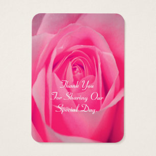 Cartes De Visite Bright rose rose rose fleur faveur merci tag