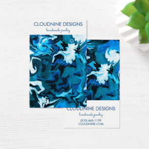 Cartes De Visite Brillant Bleu Paint Fils Élevant Collier Bijoux