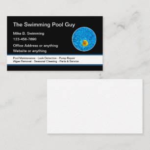 Cartes de visite brillantes pour piscine
