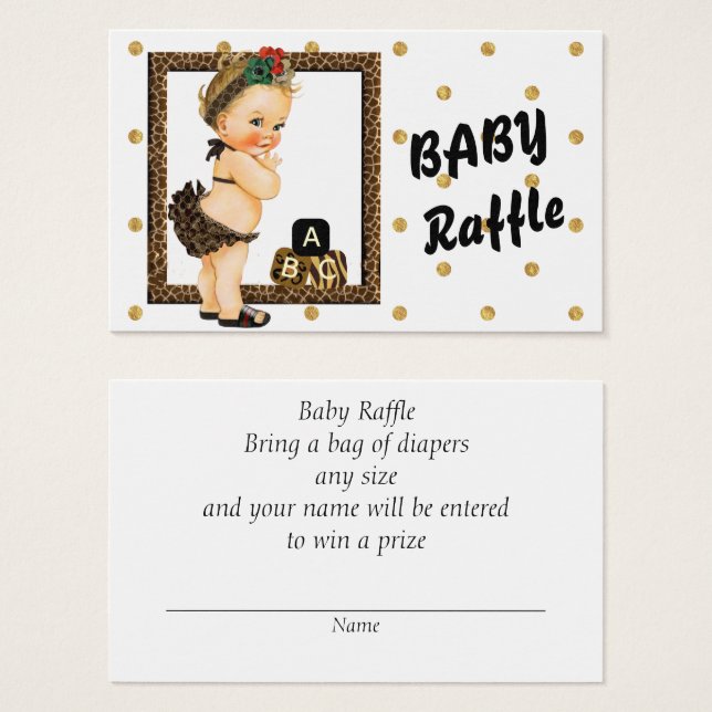 Cartes De Visite Brochure Polka Or Dot Diaper Raffin (Devant & derrière)