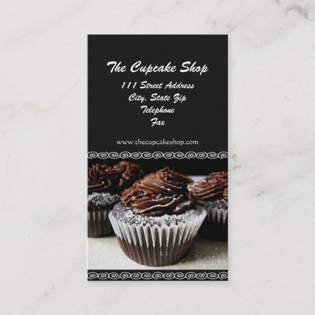 Cartes de visite Brown et noirs de petit gâteau (Devant)