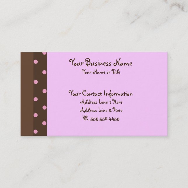 Cartes de visite Brown et roses de norme de point (Devant)