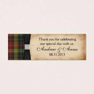 Cartes De Visite Buchanan Patiné Tartan Mariage Merci Favor