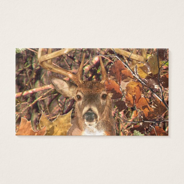 Cartes De Visite Buck in Camo White Tail Deer (Devant)